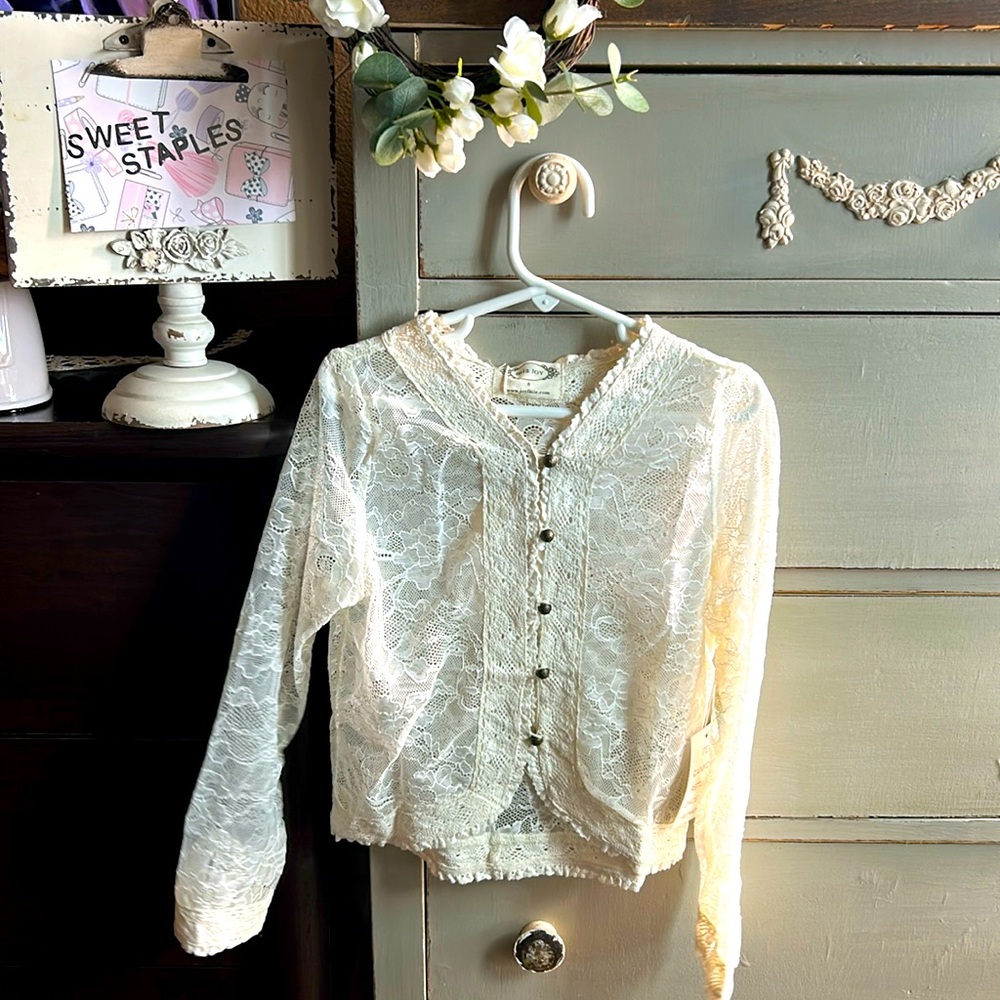 🎀Joyfolie Mia Joy SHAWNEY CARDIGAN Cream Cardigan Girls sz 8